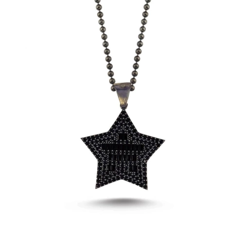 Special Surface Plated Star Necklace with Marcasite Stone