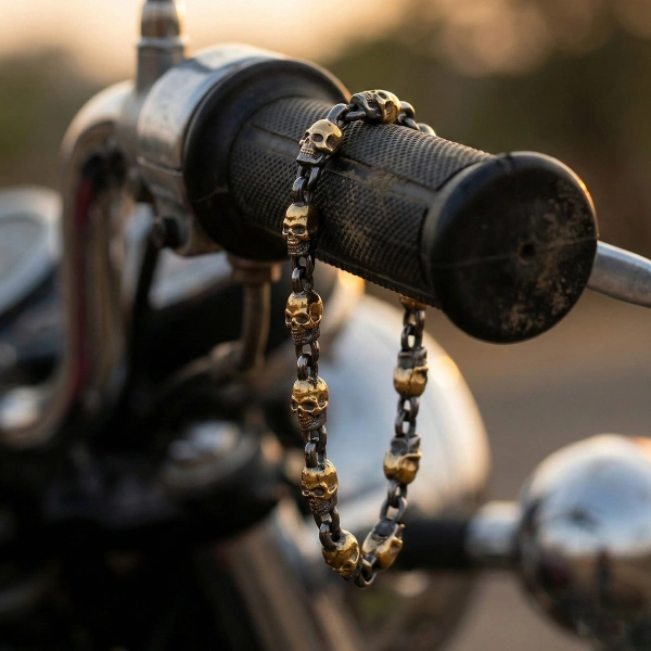 Totenkopf Geflochtene Silberkette Armband