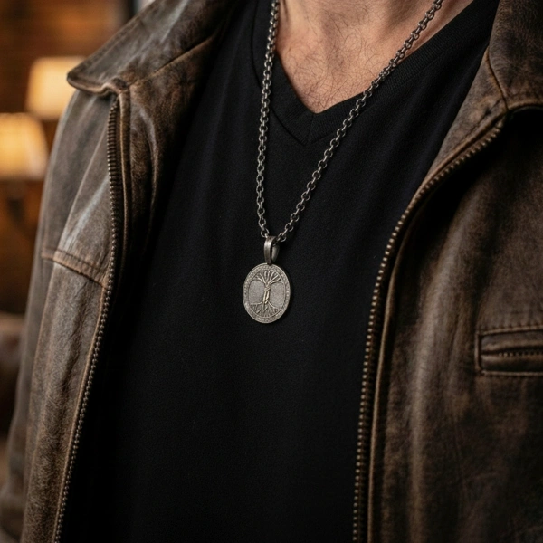 Aşk Çınarı Medal 925 Silver Necklace