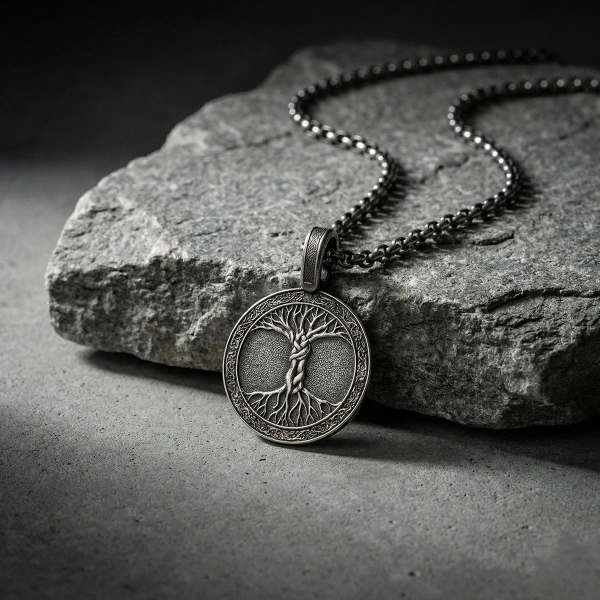 Aşk Çınarı Medal 925 Silver Necklace