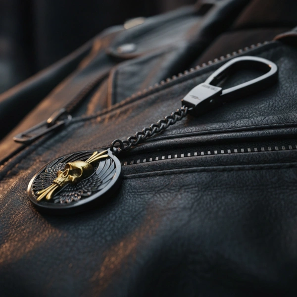 Özel Tasarım Kurukafa Çift Renk Gümüş Anahtarlık