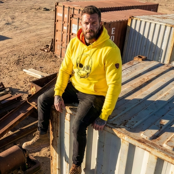 Ön Maskeli Kurukafa Baskılı Kapşon İçi Logo Baskılı Sweatshirt