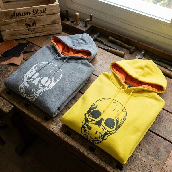 Ön Maskeli Kurukafa Baskılı Kapşon İçi Logo Baskılı Sweatshirt