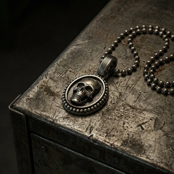 Kurukafa Stil Gümüş Kolye