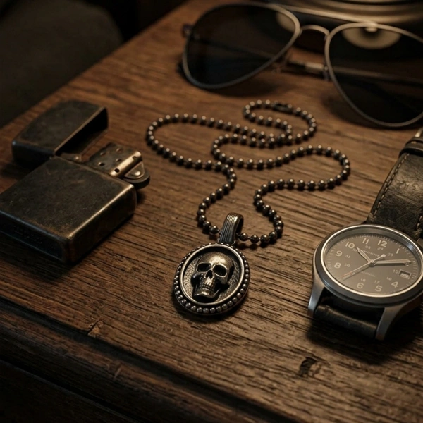 Kurukafa Stil Gümüş Kolye