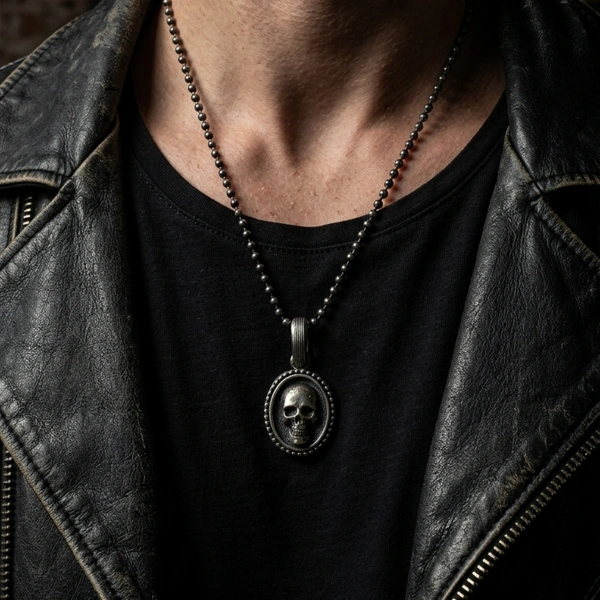 Kurukafa Stil Gümüş Kolye