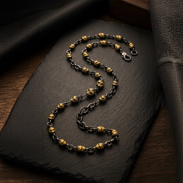 Kurukafa Örme Zincir Gümüş Kolye