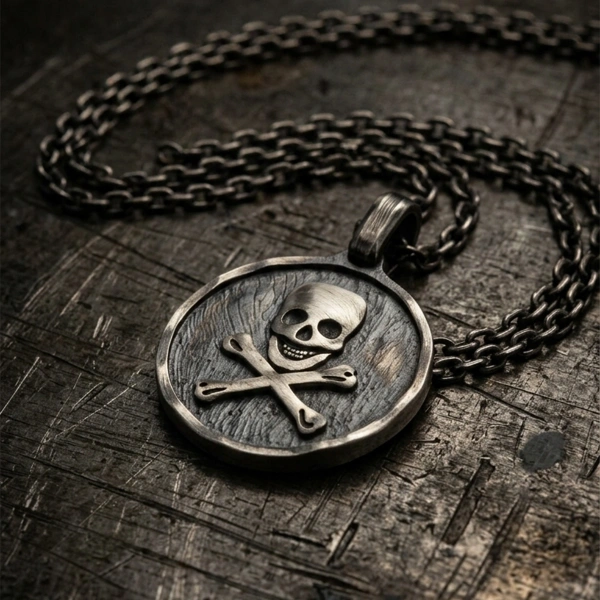 Kurukafa Madalyon Gümüş Kolye