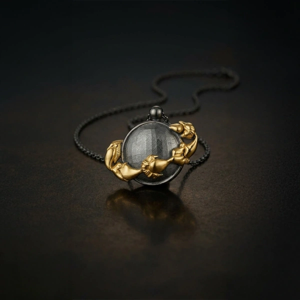 Çift Renk Dolunay Bereket Döngü  Unisex Kolye