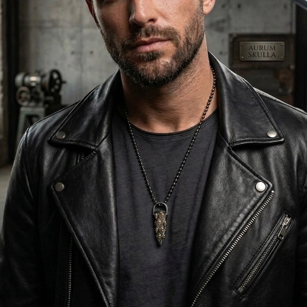 Mermi Gümüş Kolye Top Zincirli Altın Kaplamalı Oksitli