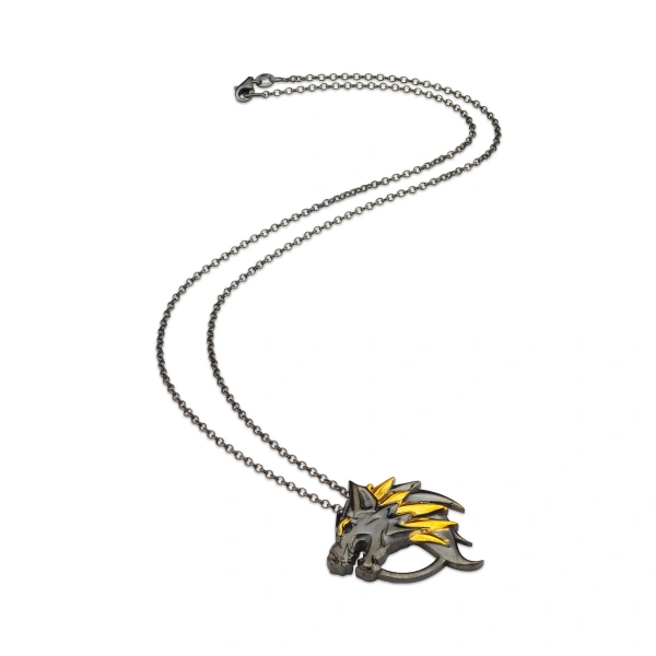 Altın Kaplama Ejderha Gümüş Kolye