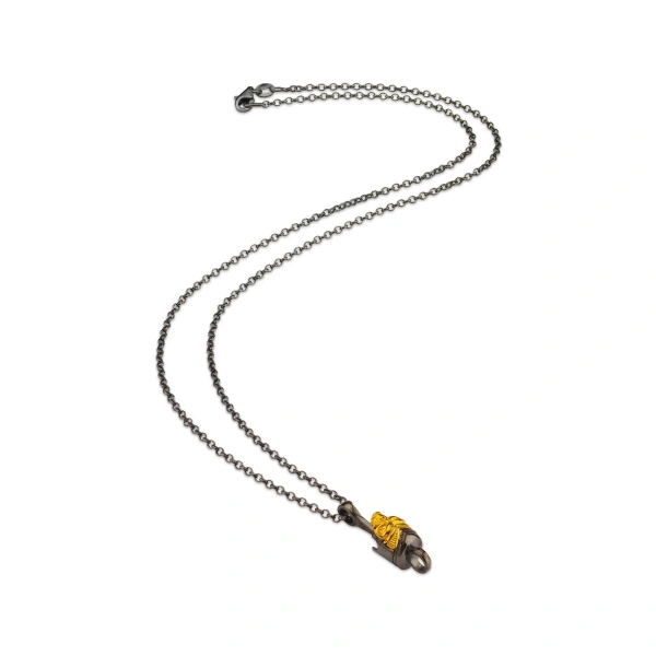 Altın Kaplama Kurukafa Gümüş Kolye