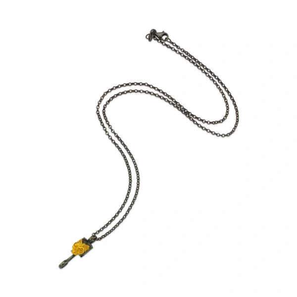 Altın Kaplama Kurukafa Gümüş Kolye