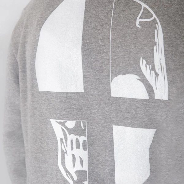 Arka Logolu Kurukafa Baskılı Kapşon İçi Logo Baskılı Fermuarlı Sweatshirt