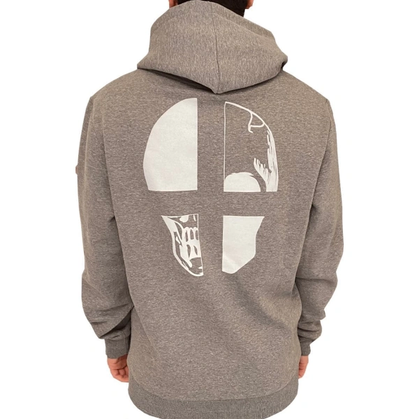 Arka Logolu Kurukafa Baskılı Kapşon İçi Logo Baskılı Fermuarlı Sweatshirt