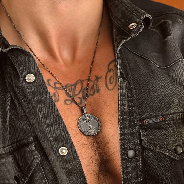 Aşk Çınarı Madalyon Gümüş Kolye