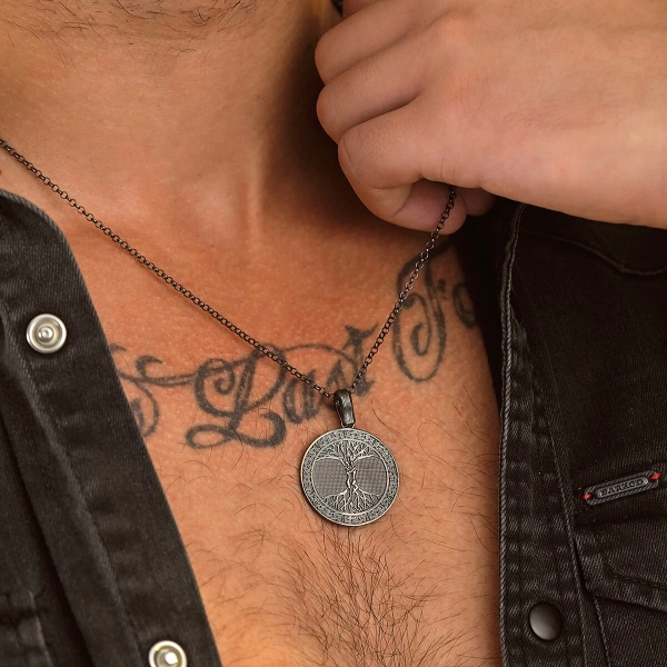 Aşk Çınarı Madalyon Gümüş Kolye