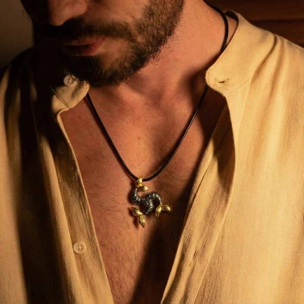 Çift Renk Kelt Balık Bolluk Bereket Kolye