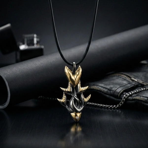 Çift Renk Sonsuz Aşk Sarmalı Balık Unisex Kolye