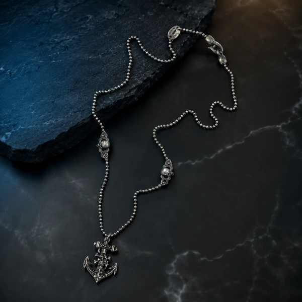 Dark Totem Viking Çapa Gümüş Kolye