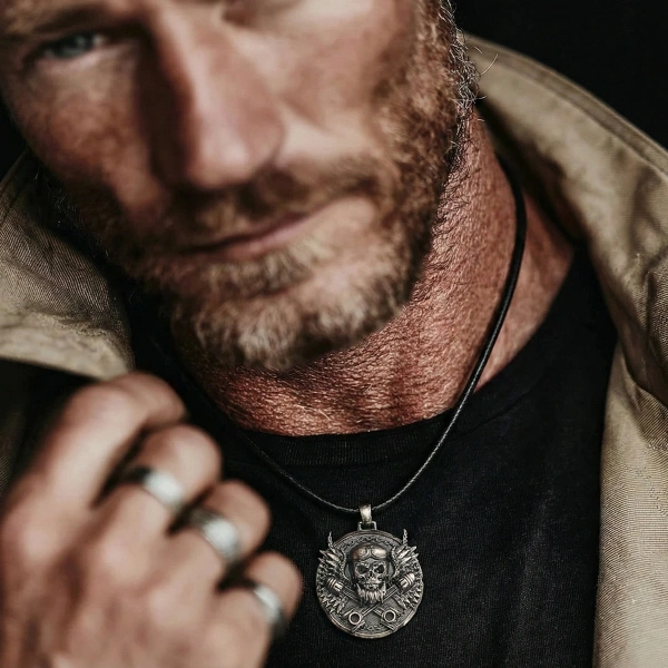 Derili Oksitli Kurukafa Gümüş Kolye