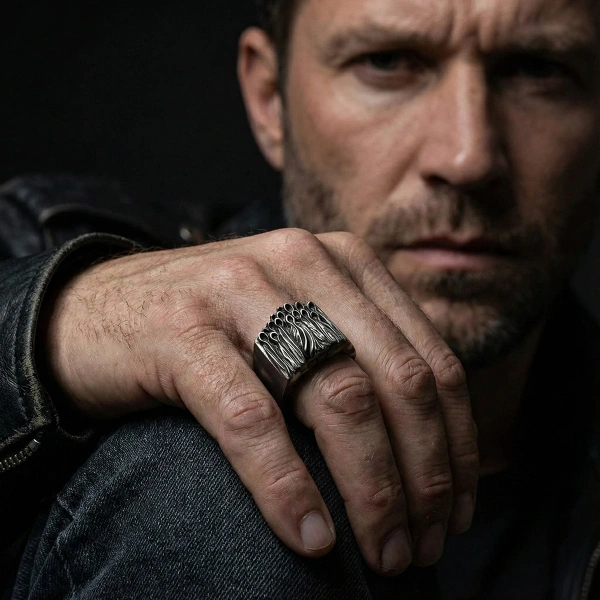 Hayaletler Figürlü Gümüş Yüzük