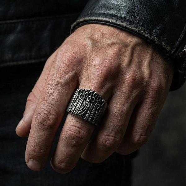 Hayaletler Figürlü Gümüş Yüzük