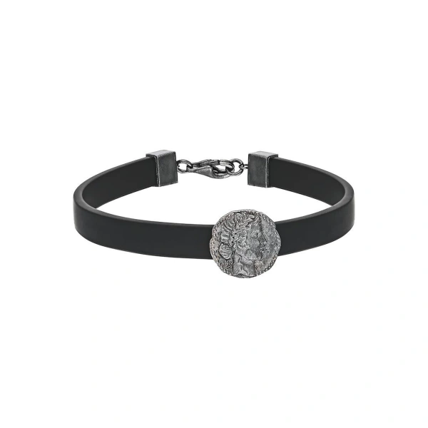 Herera Gümüş Kauçuk Kemer Bileklik