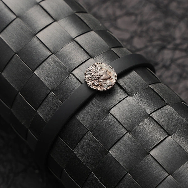 Herera Gümüş Kauçuk Kemer Bileklik