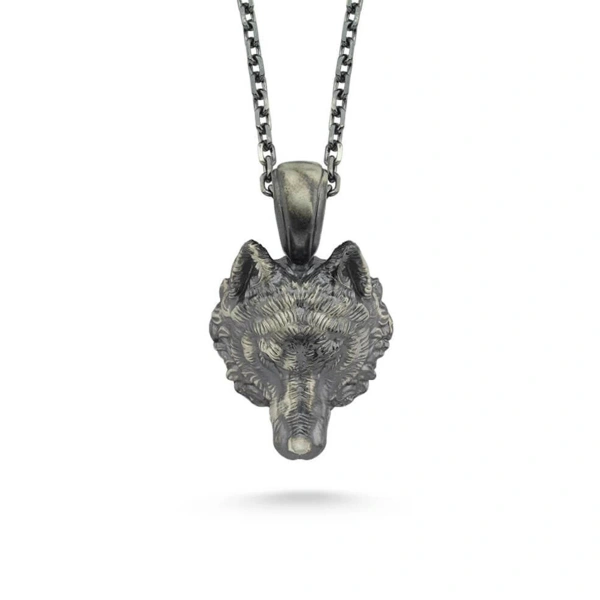 Kurt Başı Gümüş Kolye