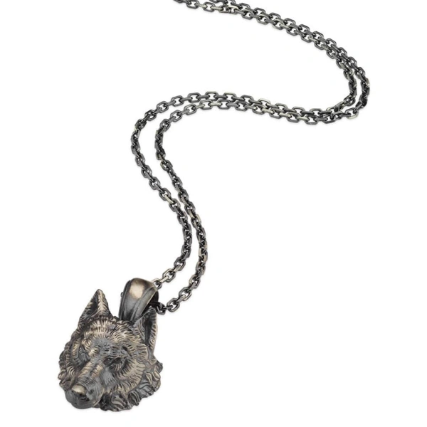 Kurt Başı Gümüş Kolye