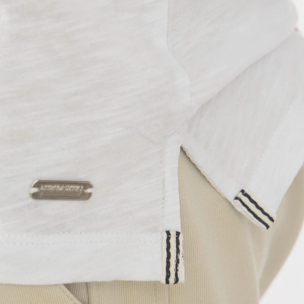 Kurukafa Baskılı Bisiklet Yaka T-Shirt