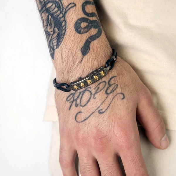 Kurukafa Kauçuk Gümüş Bileklik