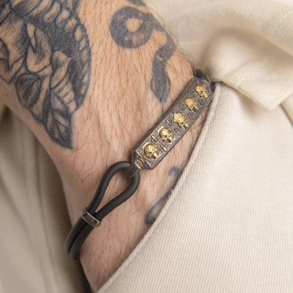 Kurukafa Kauçuk Gümüş Bileklik