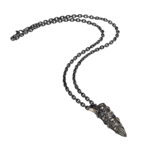 Kurukafa Mermi Form Gümüş Kolye