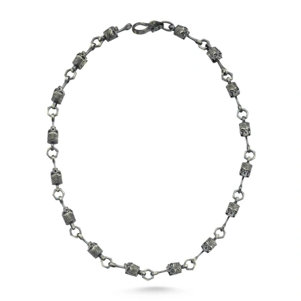 Kurukafa Örme Zincir Gümüş Kolye