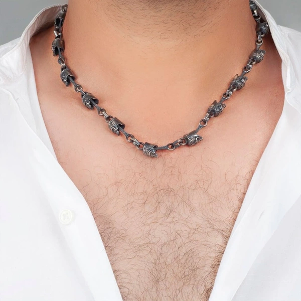 Kurukafa Örme Zincir Gümüş Kolye