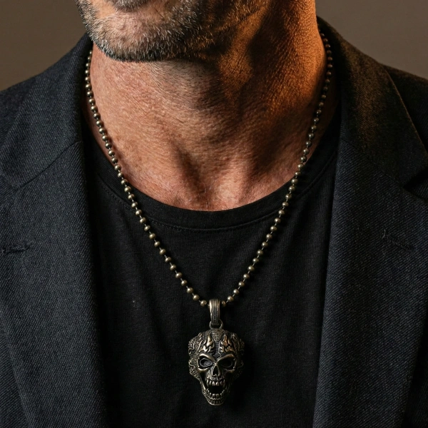 Kurukafa Stil Gümüş Kolye