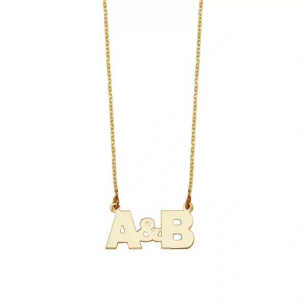 Lazer Kesim Plaka Harfli Simge Kolye