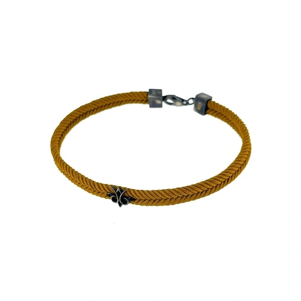 Makrome Örgü Renk Seçenekli Kral Mührü Gümüş Bileklik