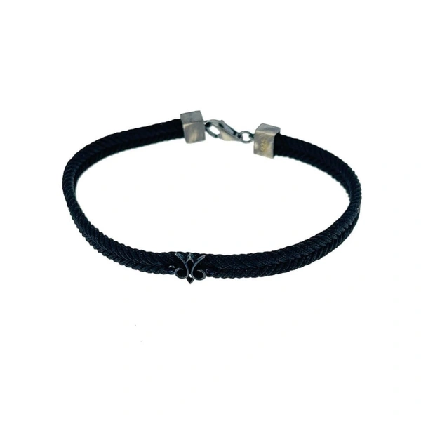 Makrome Örgü Renk Seçenekli Kral Mührü Gümüş Bileklik