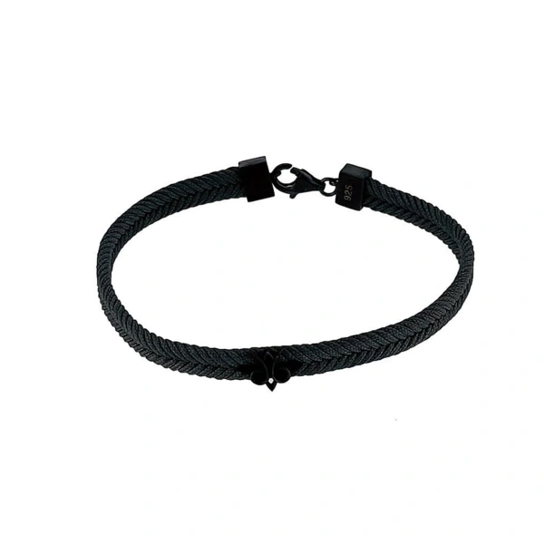 Makrome Örgü Renk Seçenekli Kral Mührü Gümüş Bileklik