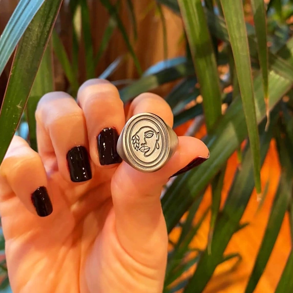 Oksitli Elips Bereket Kadın Gümüş Yüzük