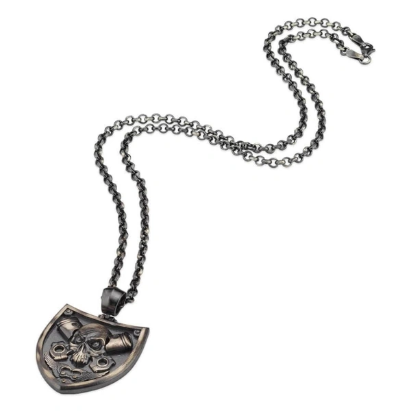 Oksitli Kurukafa Apolet Gümüş Kolye