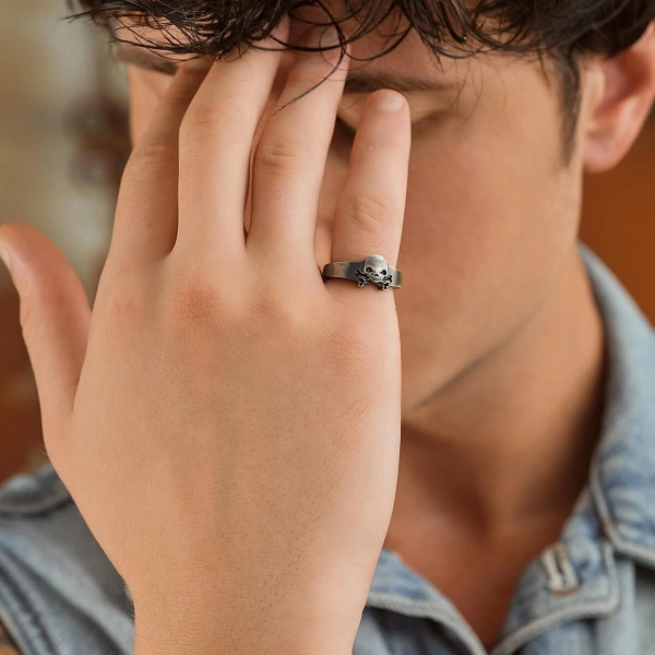 Oksitli Kurukafa Gümüş Yüzük