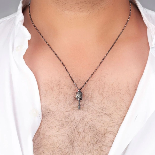 Özel Kaplama Kurukafa Gümüş Kolye