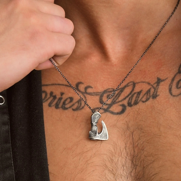 Özel Tasarım Balta Gümüş Kolye