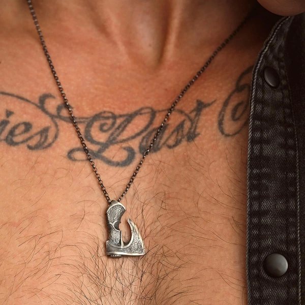 Özel Tasarım Balta Gümüş Kolye