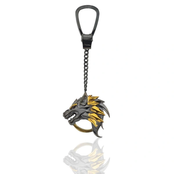 Özel Tasarım Ejderha Gümüş Anahtarlık