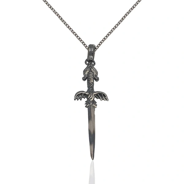 Şövalye Kılıcı Gümüş Kolye
